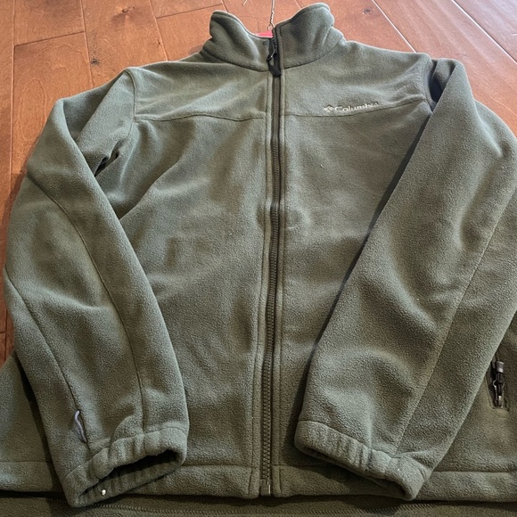 Columbia men's jacket zip up size large army green fleece like - Picture 1 of 6